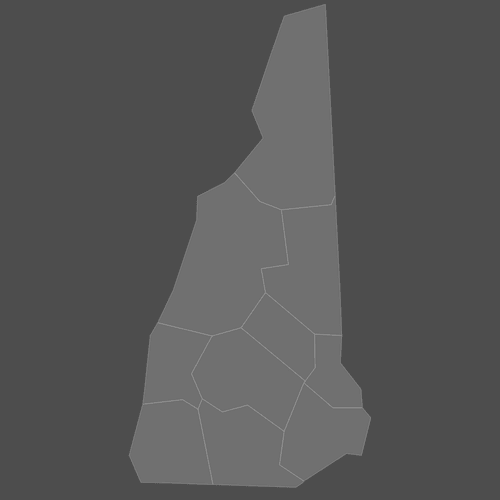 Preview of Blank Map of New Hampshire Counties (Dark)