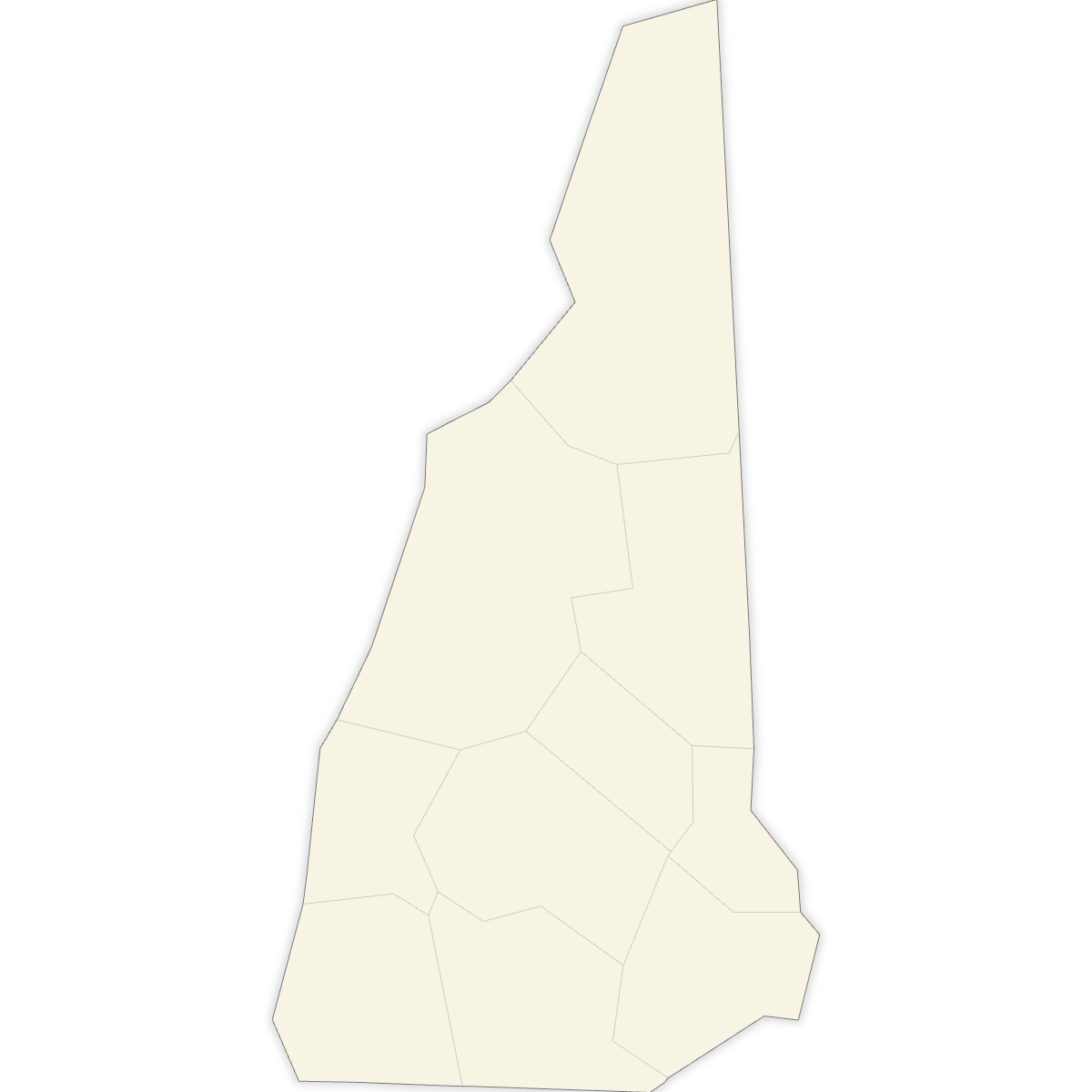 Blank Map of New Hampshire Counties