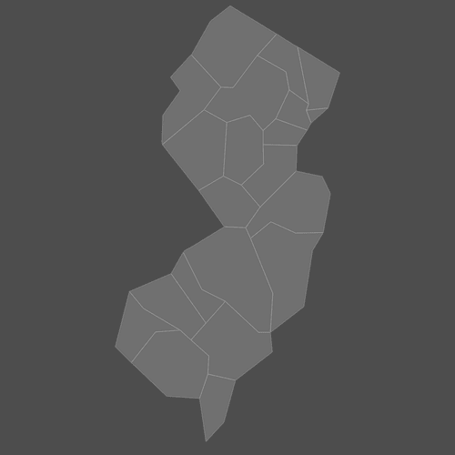 Preview of Blank Map of New Jersey Counties (Dark)