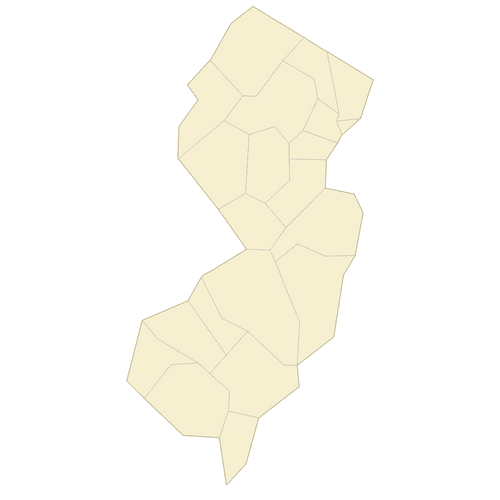 Preview of Blank Map of New Jersey Counties