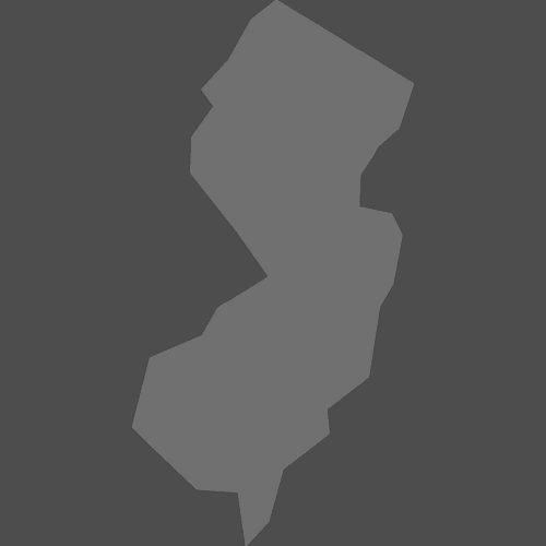 Preview of Blank Printable Map of New Jersey Counties (Dark Theme)