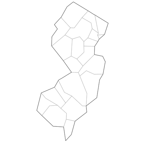 Preview of Outline Map of New Jersey Counties