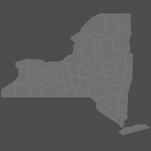 Preview of Blank Map of New York Counties (Dark)