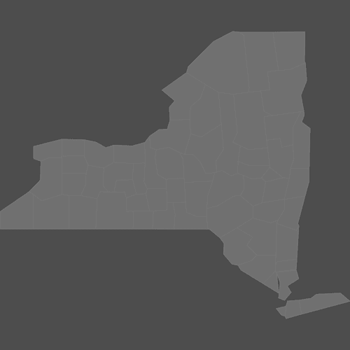 Preview of Blank Printable Map of New York Counties (Dark Theme)