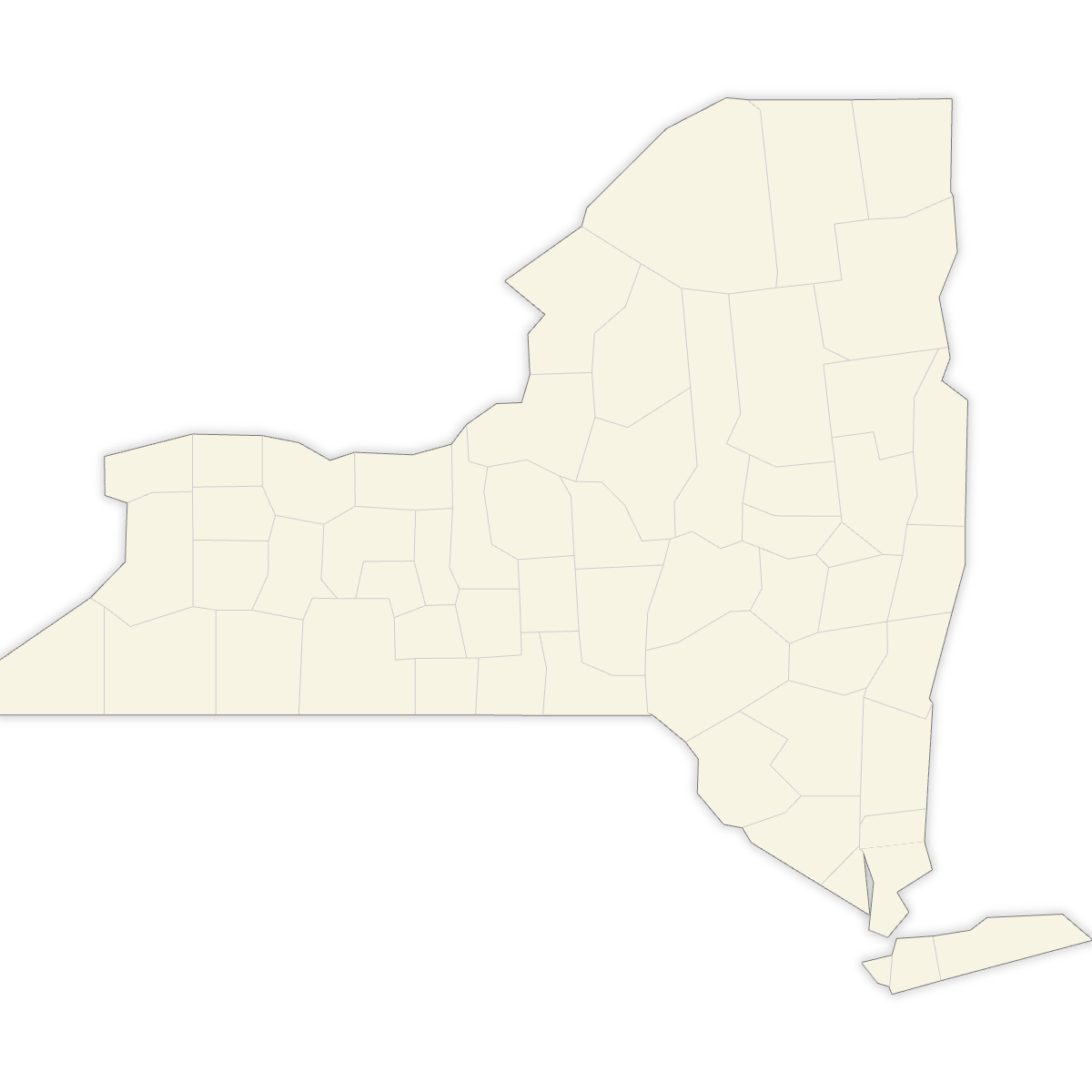 Blank Map of New York Counties