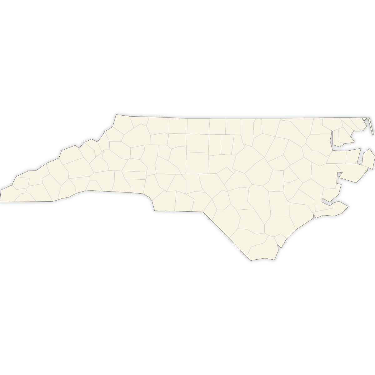 Blank Map of North Carolina Counties