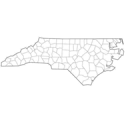 Preview of Outline Map of North Carolina Counties