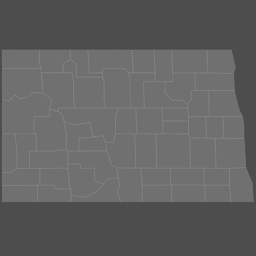 Preview of Blank Map of North Dakota Counties (Dark)