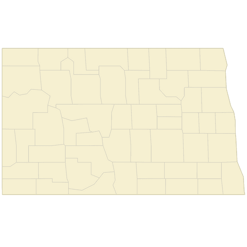 Preview of Blank Map of North Dakota Counties