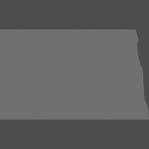 Preview of Blank Printable Map of North Dakota Counties (Dark Theme)