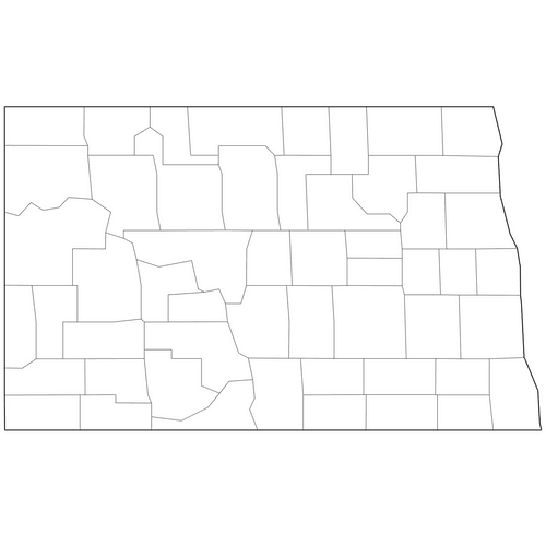 Preview of Outline Map of North Dakota Counties