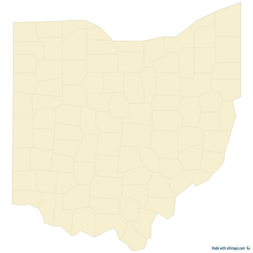 Preview of Blank Map of Ohio Counties