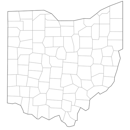 Preview of Outline Map of Ohio Counties