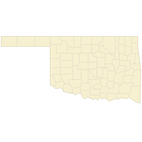 Preview of Blank Map of Oklahoma Counties