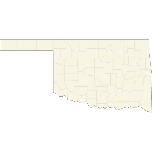 Preview of Blank Printable Map of Oklahoma Counties