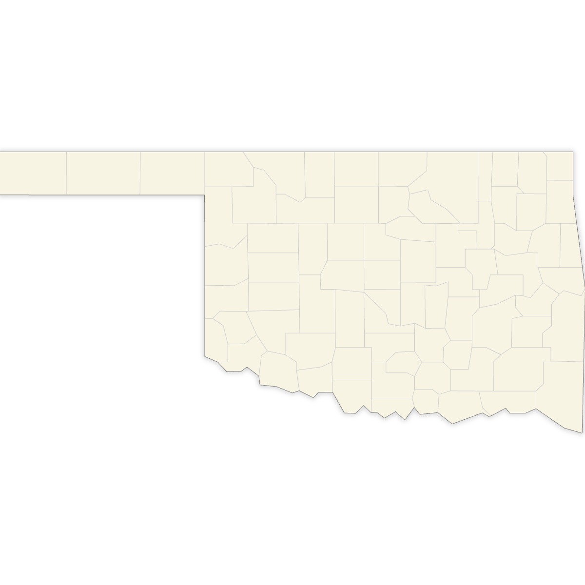 Blank Map of Oklahoma Counties