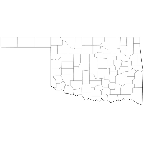 Preview of Outline Map of Oklahoma Counties