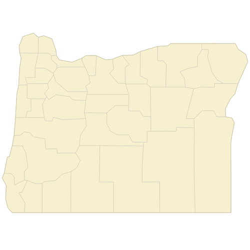 Preview of Blank Map of Oregon Counties