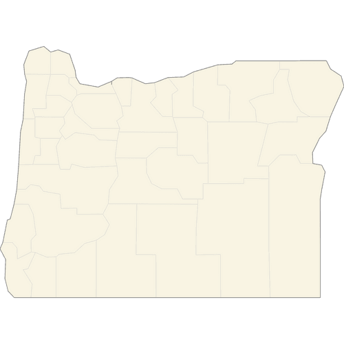 Preview of Blank Printable Map of Oregon Counties