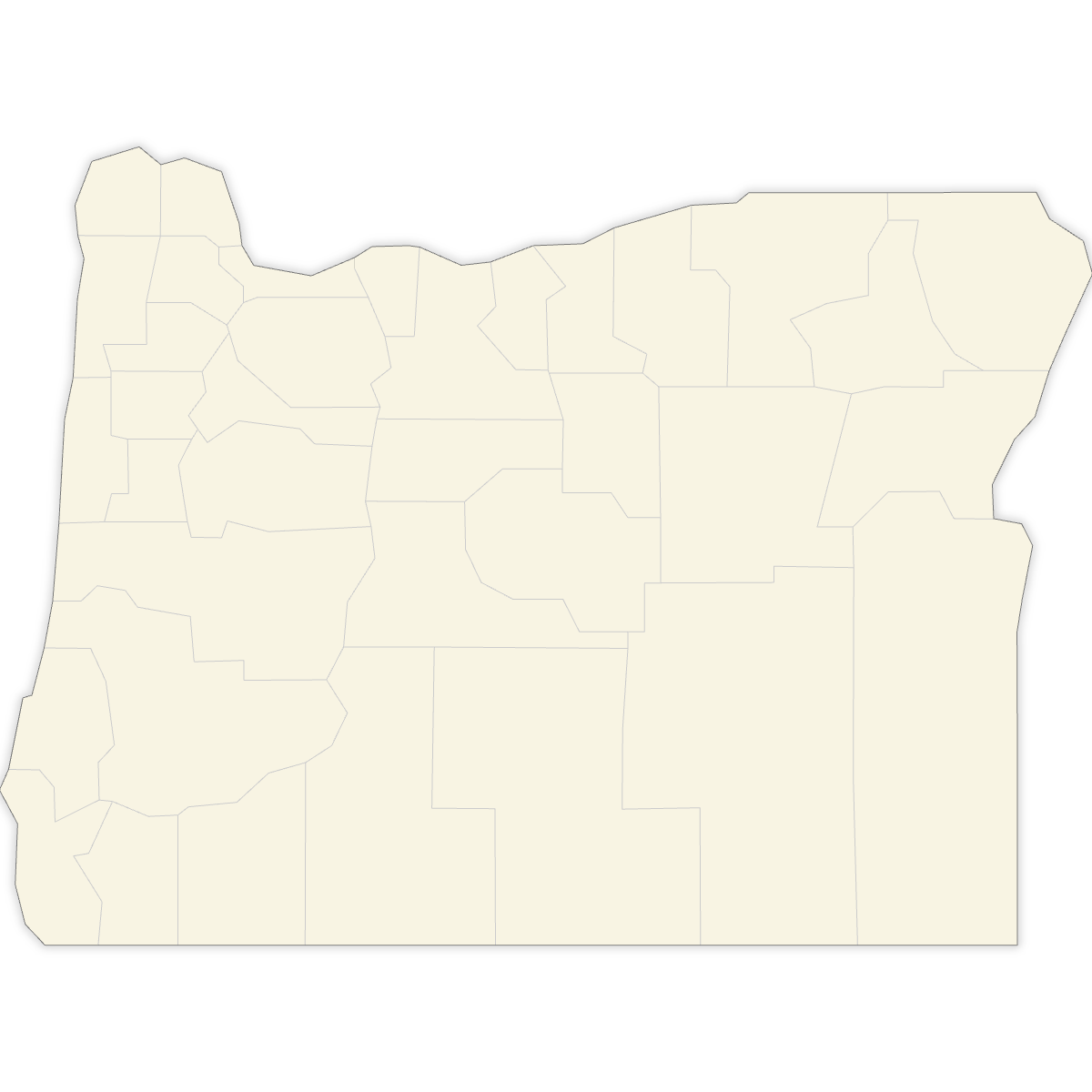 Blank Map of Oregon Counties