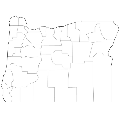 Preview of Outline Map of Oregon Counties