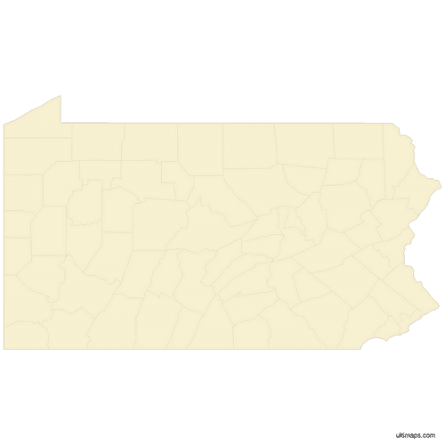 Preview of Blank Map of Pennsylvania Counties