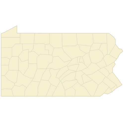 Preview of Blank Map of Pennsylvania Counties