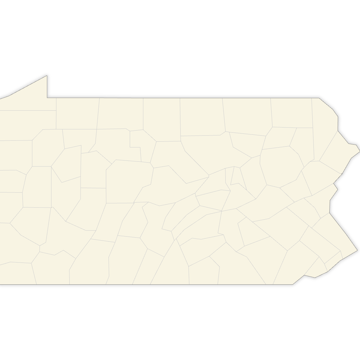 Blank Map of Pennsylvania Counties