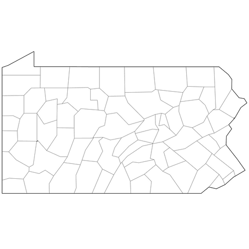 Preview of Outline Map of Pennsylvania Counties