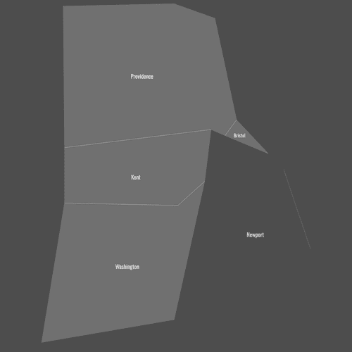 Preview of Labeled Map of Rhode Island Counties (Dark)