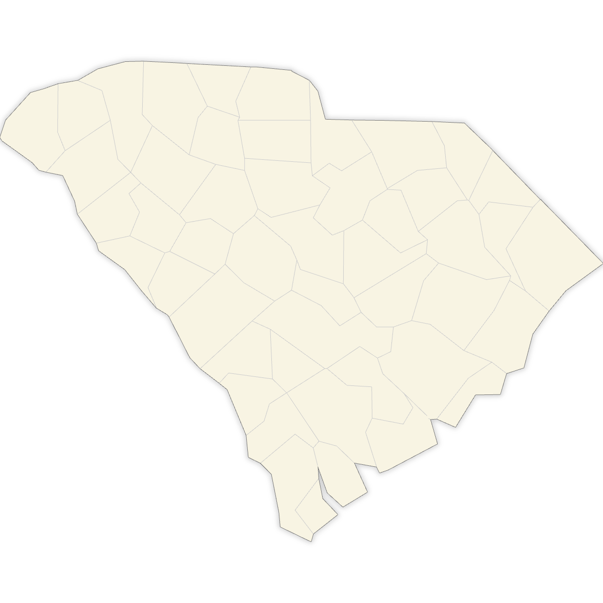 Blank Map of South Carolina Counties