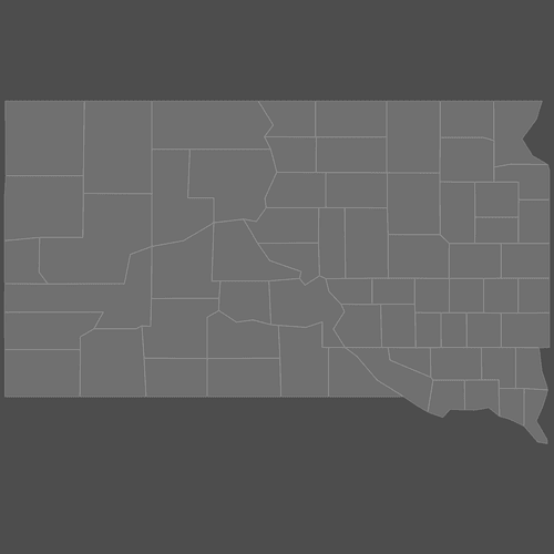 Preview of Blank Map of South Dakota Counties (Dark)