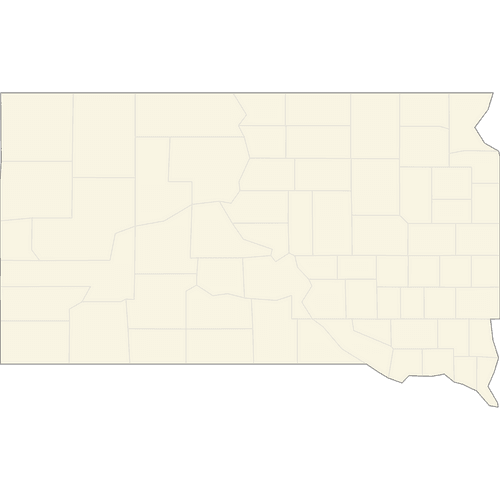 Preview of Blank Printable Map of South Dakota Counties