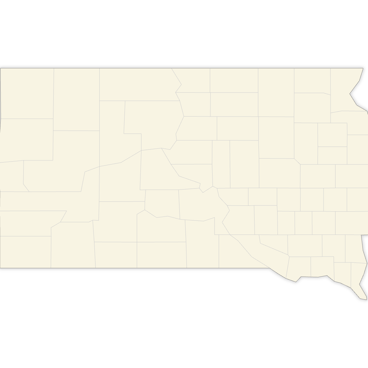 Blank Map of South Dakota Counties