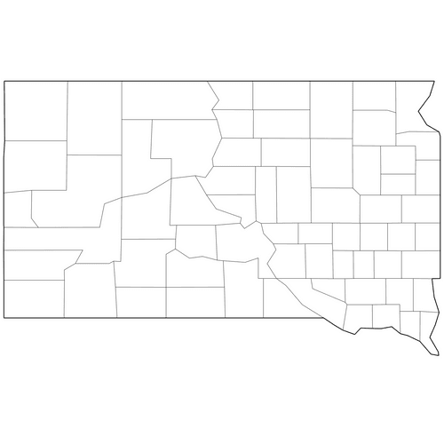 Preview of Outline Map of South Dakota Counties