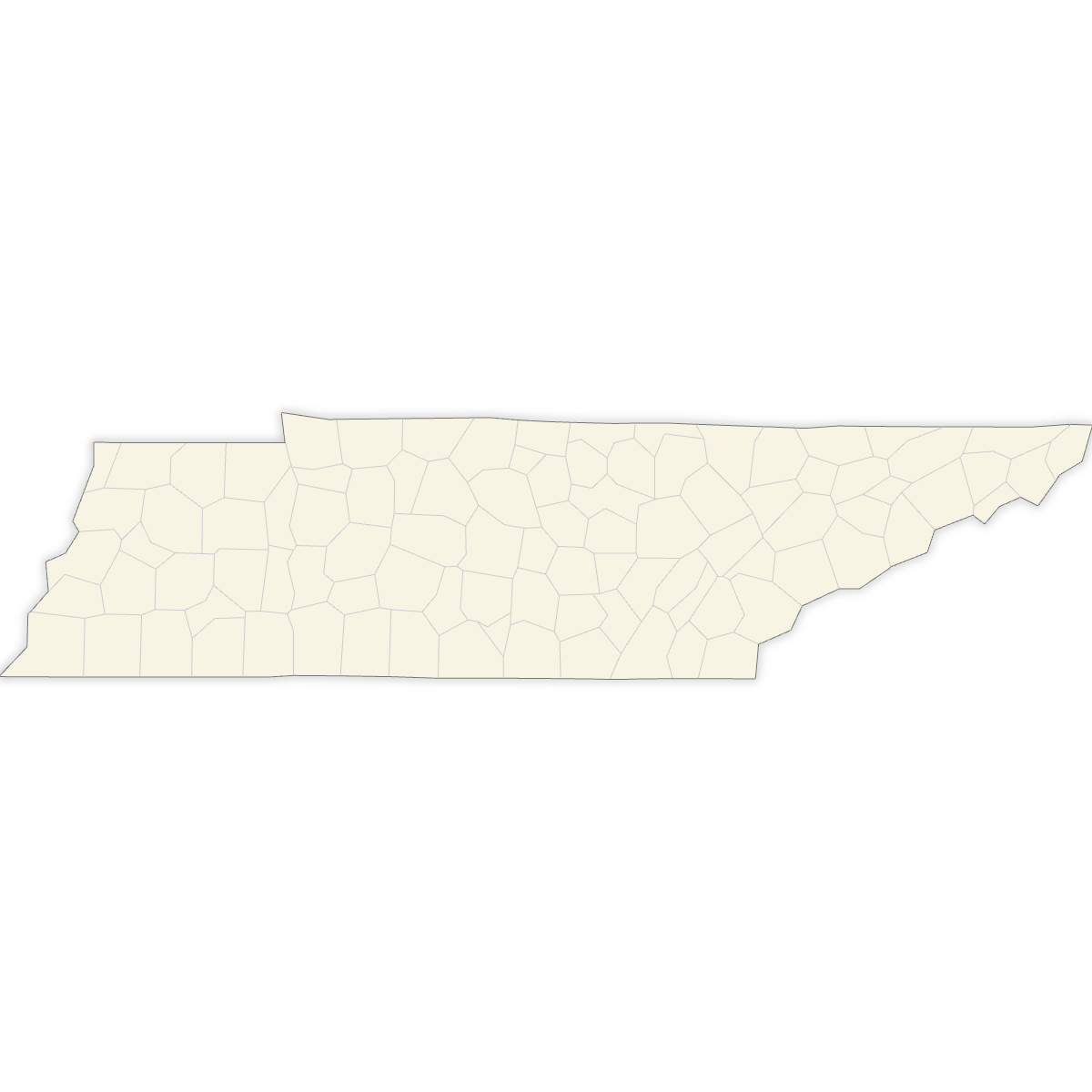 Blank Map of Tennessee Counties