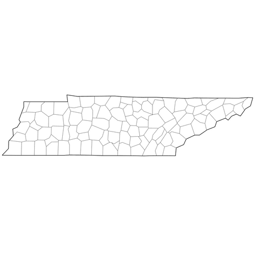 Preview of Outline Map of Tennessee Counties