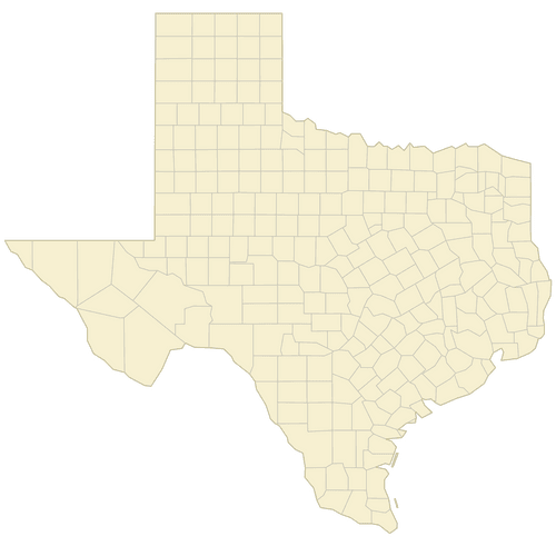 Preview of Blank Map of Texas Counties