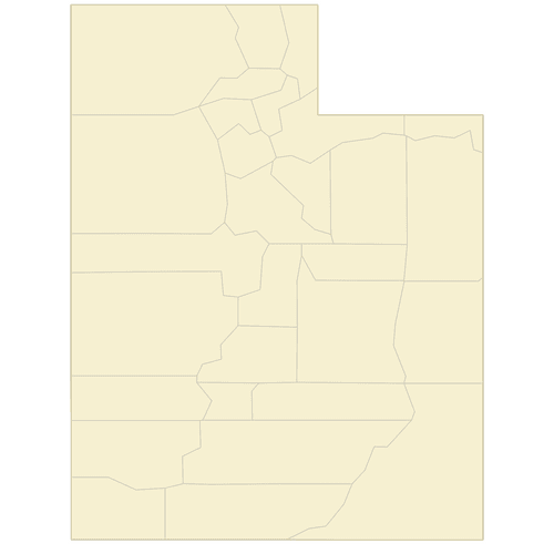 Preview of Blank Map of Utah Counties