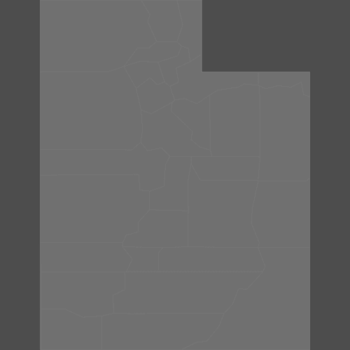 Preview of Blank Printable Map of Utah Counties (Dark Theme)