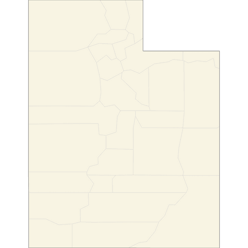 Preview of Blank Printable Map of Utah Counties