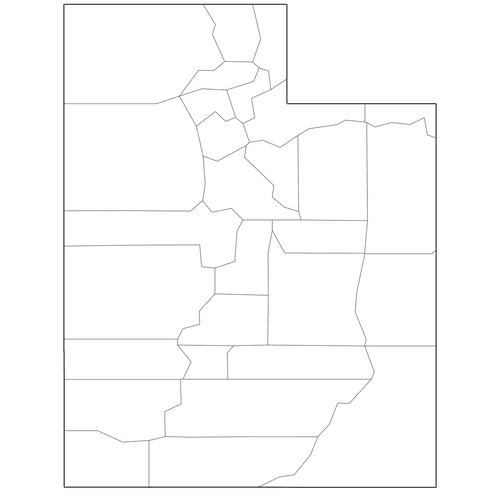 Preview of Outline Map of Utah Counties