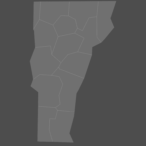 Preview of Blank Map of Vermont Counties (Dark)