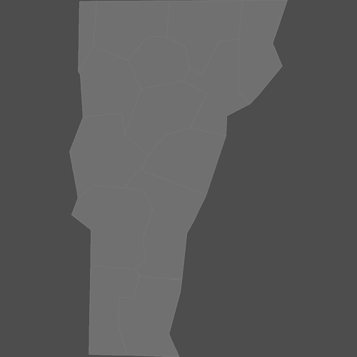 Preview of Blank Printable Map of Vermont Counties (Dark Theme)