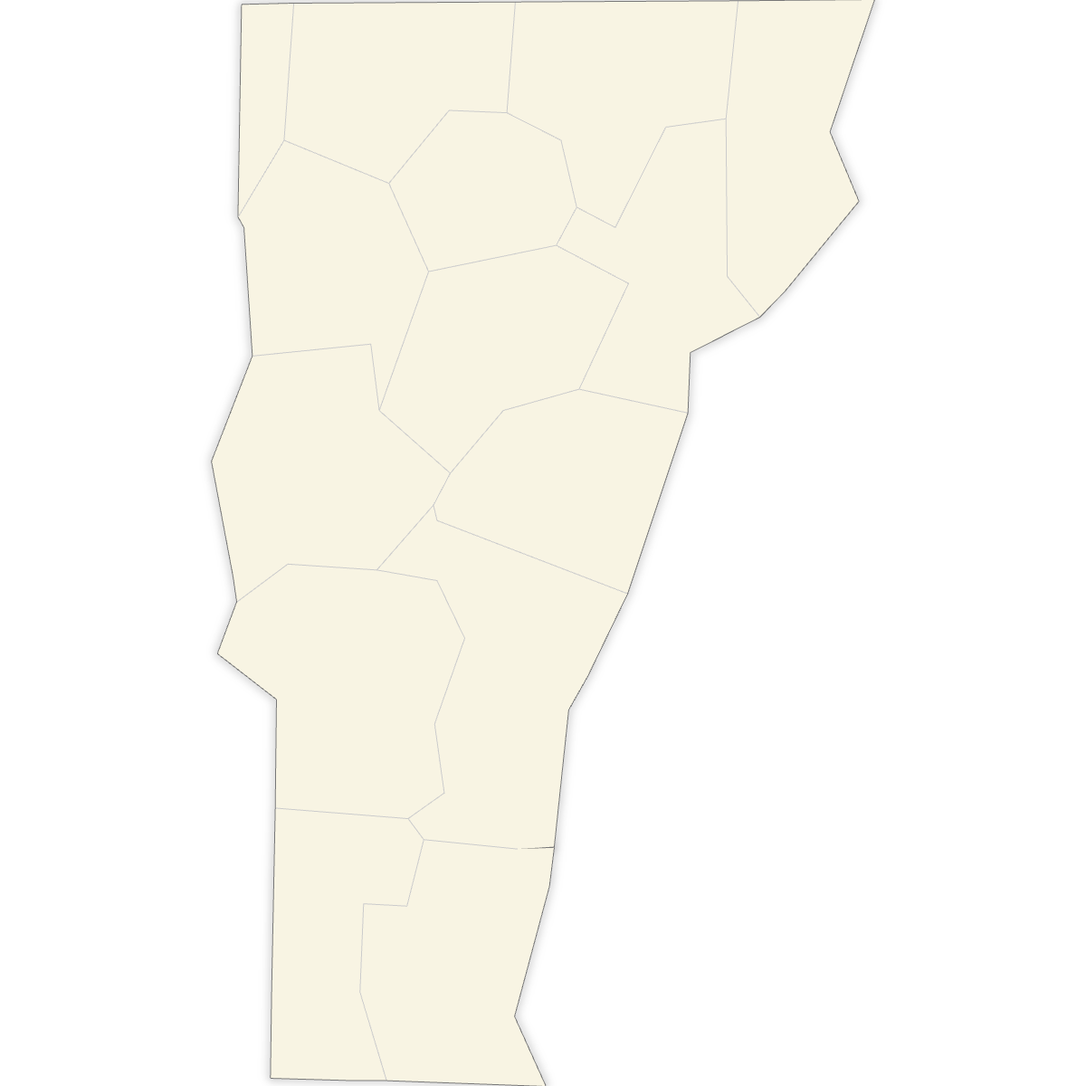 Blank Map of Vermont Counties