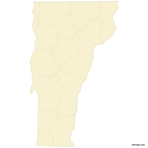 Preview of Vector Map of Vermont Counties