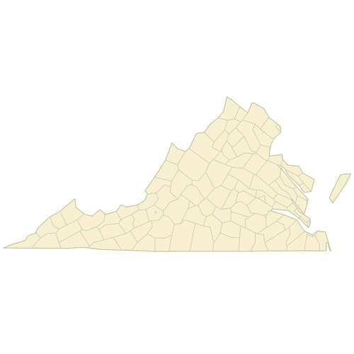 Preview of Blank Map of Virginia Counties