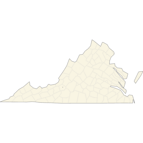 Preview of Blank Printable Map of Virginia Counties