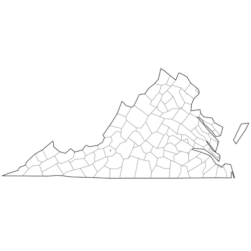 Preview of Outline Map of Virginia Counties