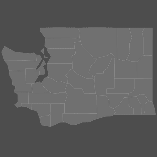 Preview of Blank Map of Washington Counties (Dark)